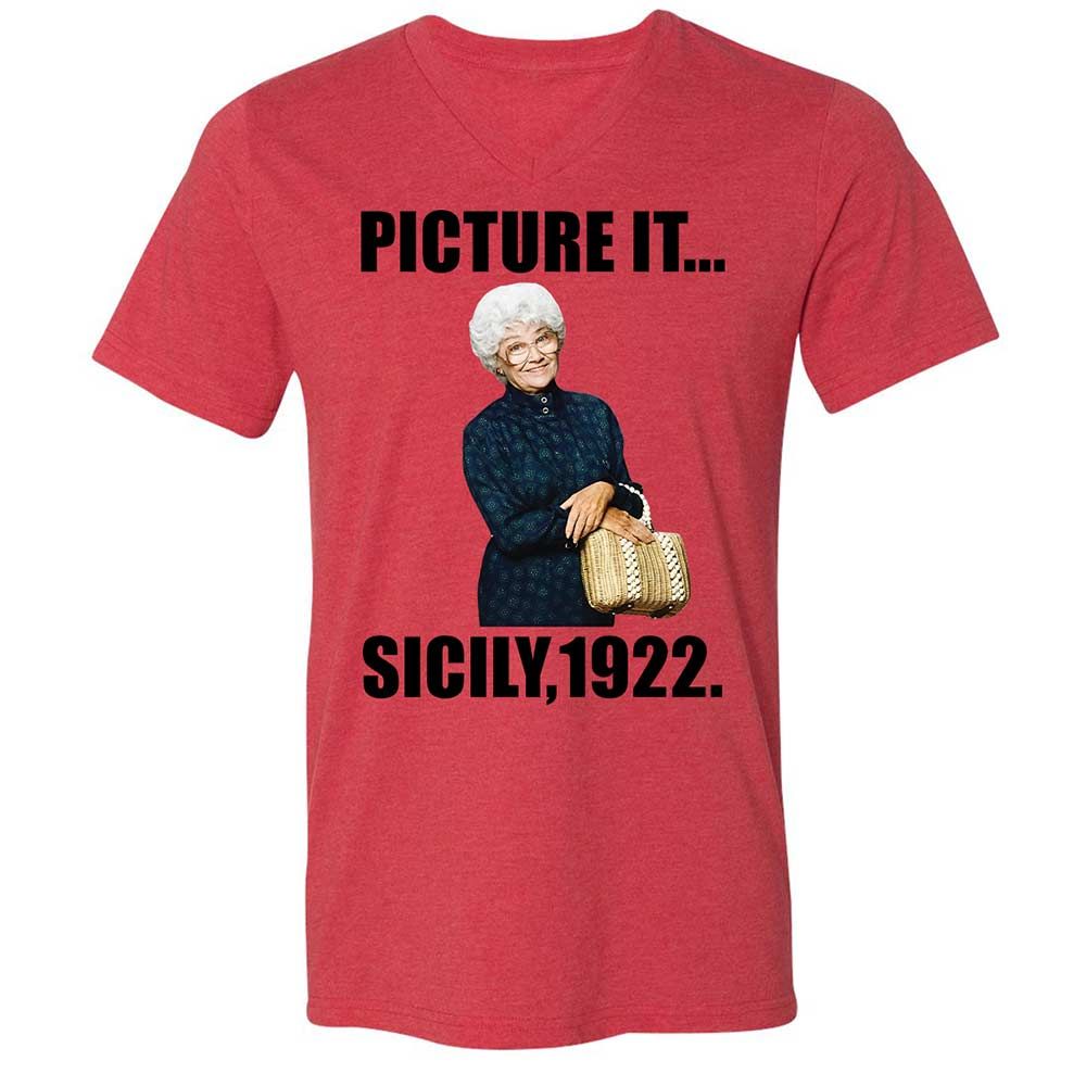 Unisex V-Neck T-Shirt - HHEW922S - Heather Red - 6