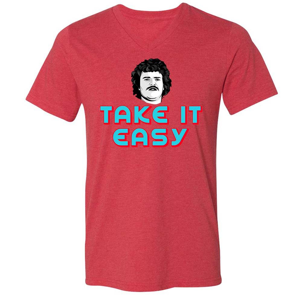 Unisex V-Neck T-Shirt - RJEEG3Y9 - Heather Red - 6