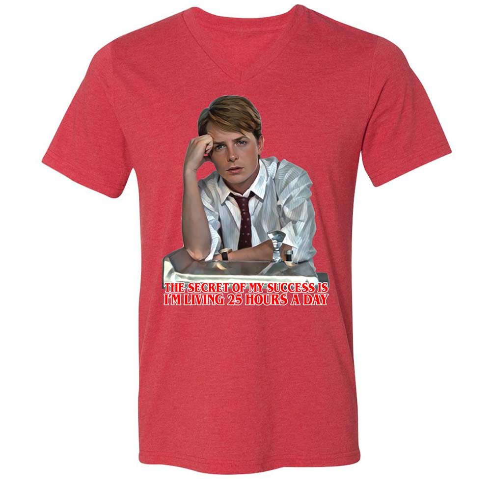 Unisex V-Neck T-Shirt - 99Q39PWJ - Heather Red - 6
