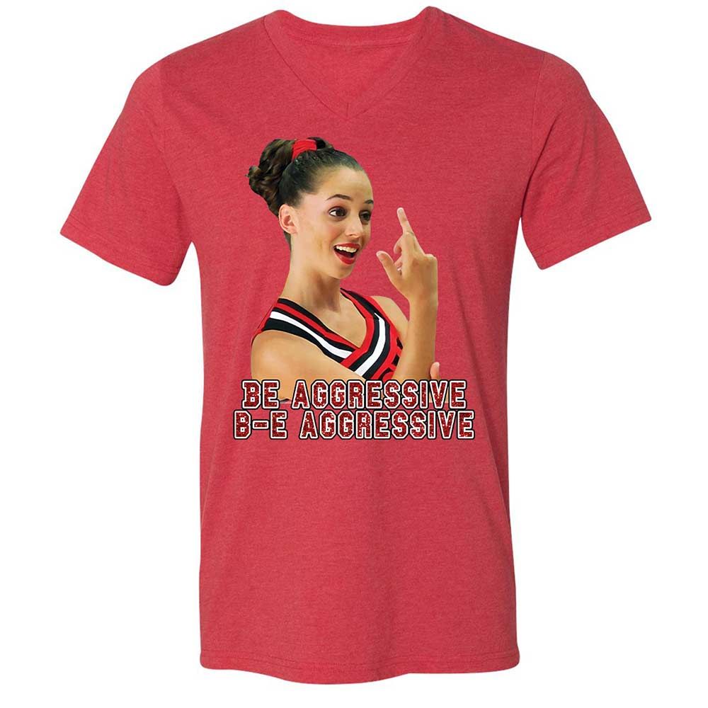Unisex V-Neck T-Shirt - X23KM7CQ - Heather Red - 6