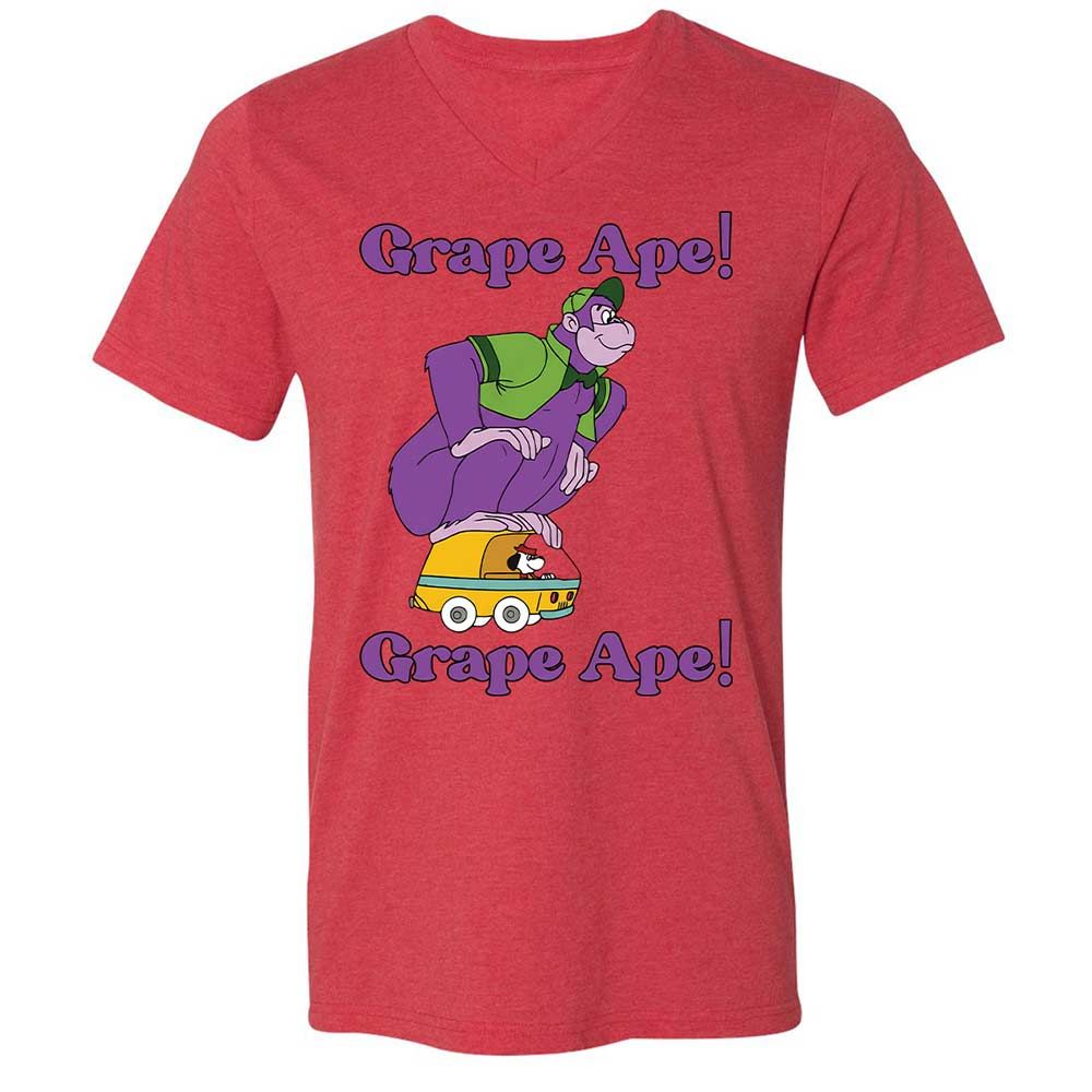 Unisex V-Neck T-Shirt - K4ML1NTP - Heather Red - 6
