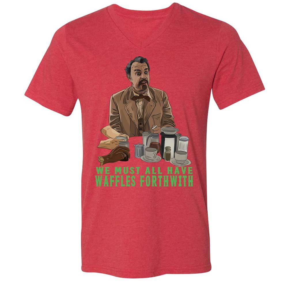 Unisex V-Neck T-Shirt - S9KFU46Y - Heather Red - 6