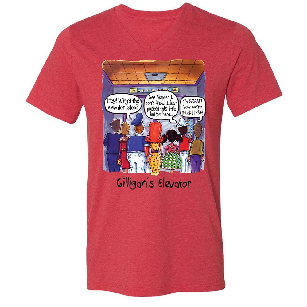 Unisex V-Neck T-Shirt - 2LAMZU2D - Heather Red - 6