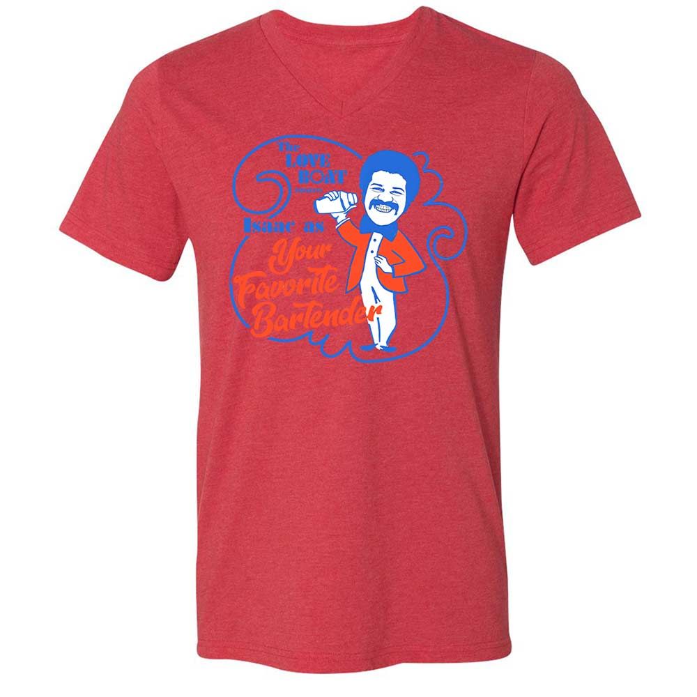 Unisex V-Neck T-Shirt - UEEKNUDB - Heather Red - 6