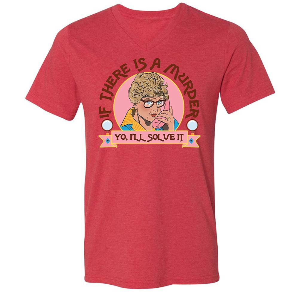 Unisex V-Neck T-Shirt - CEMHUW21 - Heather Red - 6