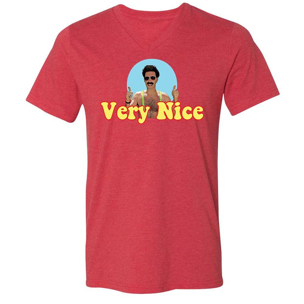 Unisex V-Neck T-Shirt - 26JEALWZ - Heather Red - 6