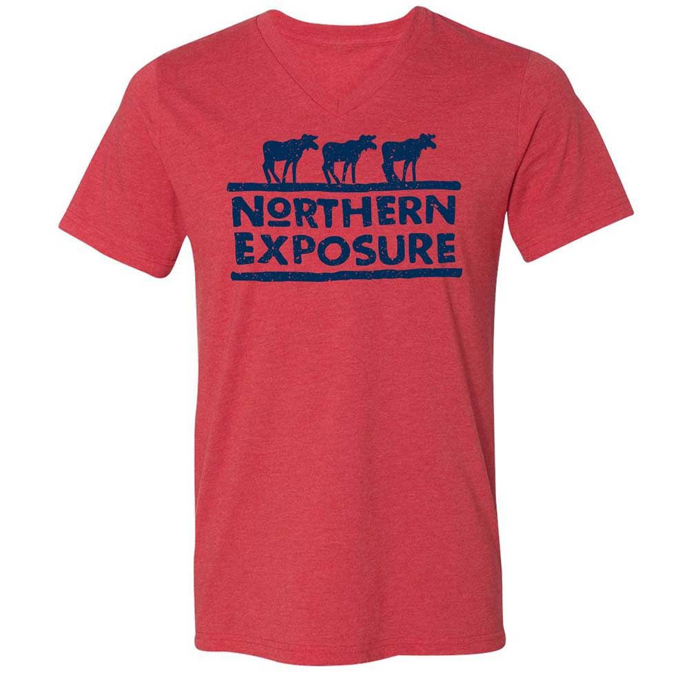 Unisex V-Neck T-Shirt - A4ZF2DLV - Heather Red - 6