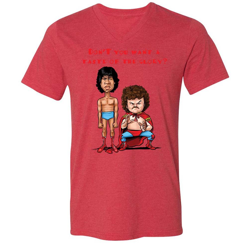 Unisex V-Neck T-Shirt - BRE1AJH3 - Heather Red - 6