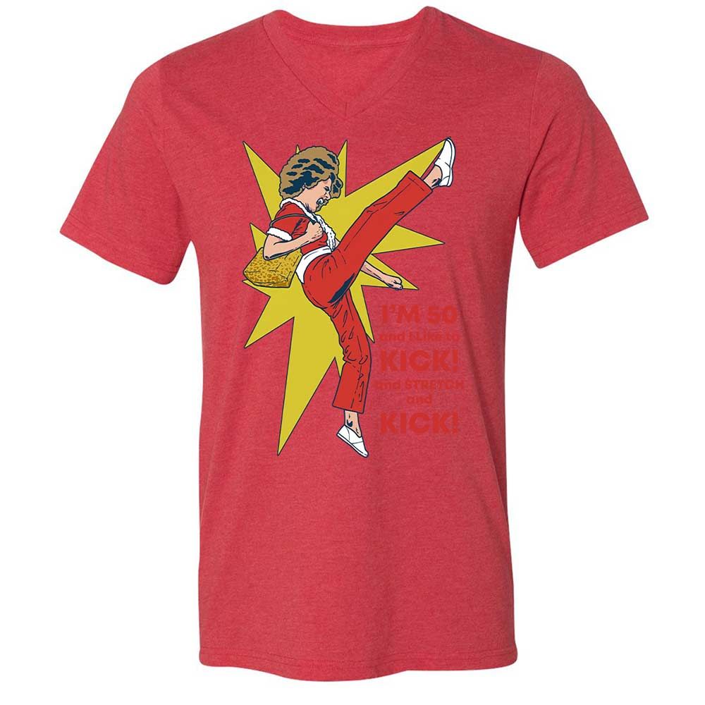 Unisex V-Neck T-Shirt - 4TNNU7HN - Heather Red - 6