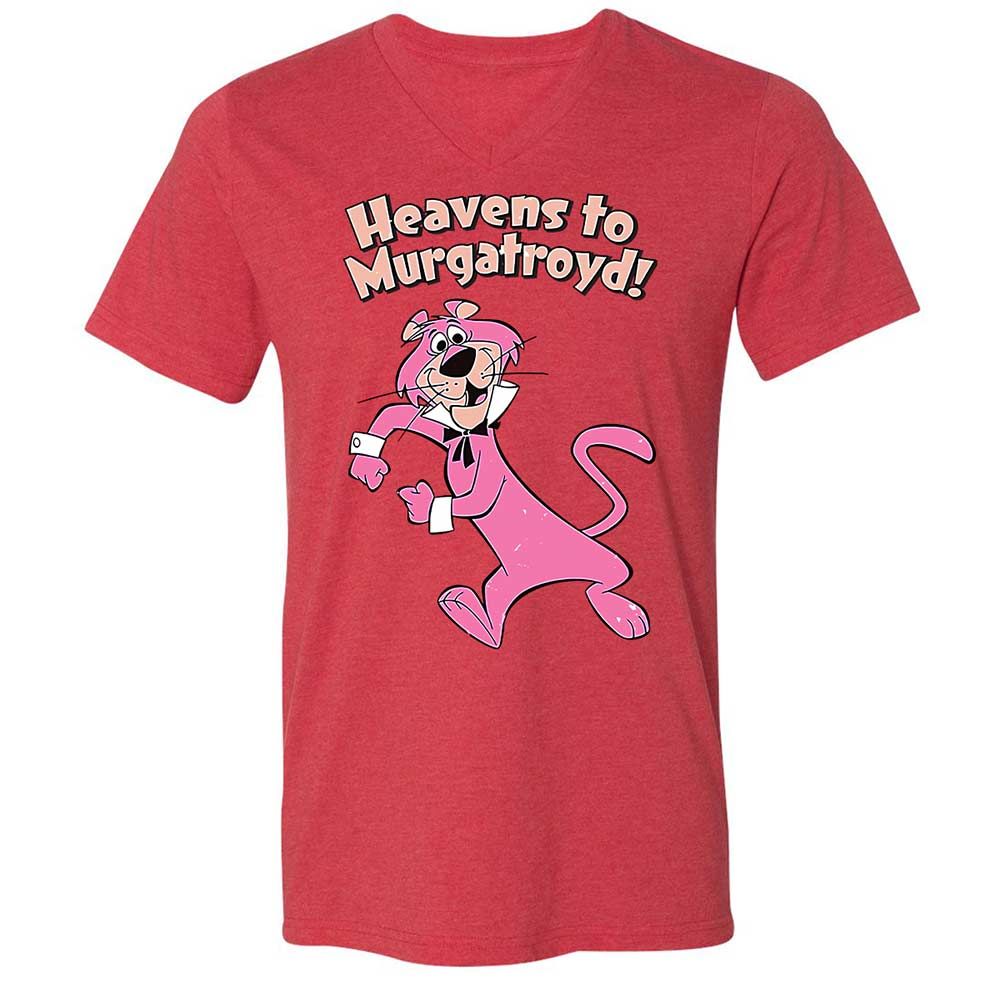 Unisex V-Neck T-Shirt - B38X9X74 - Heather Red - 6