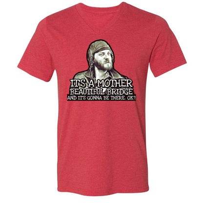 Unisex V-Neck T-Shirt - SF9JU4QY - Heather Red - 6
