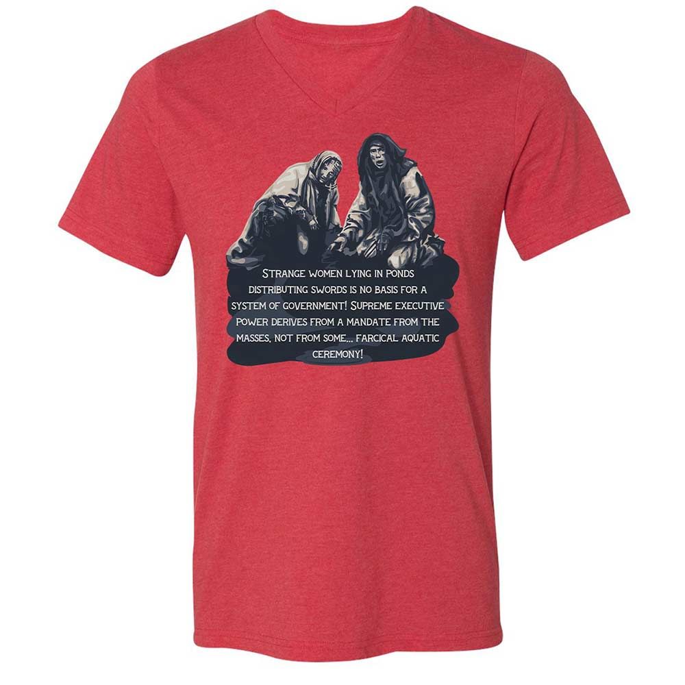 Unisex V-Neck T-Shirt - DT2AFJS4 - Heather Red - 6