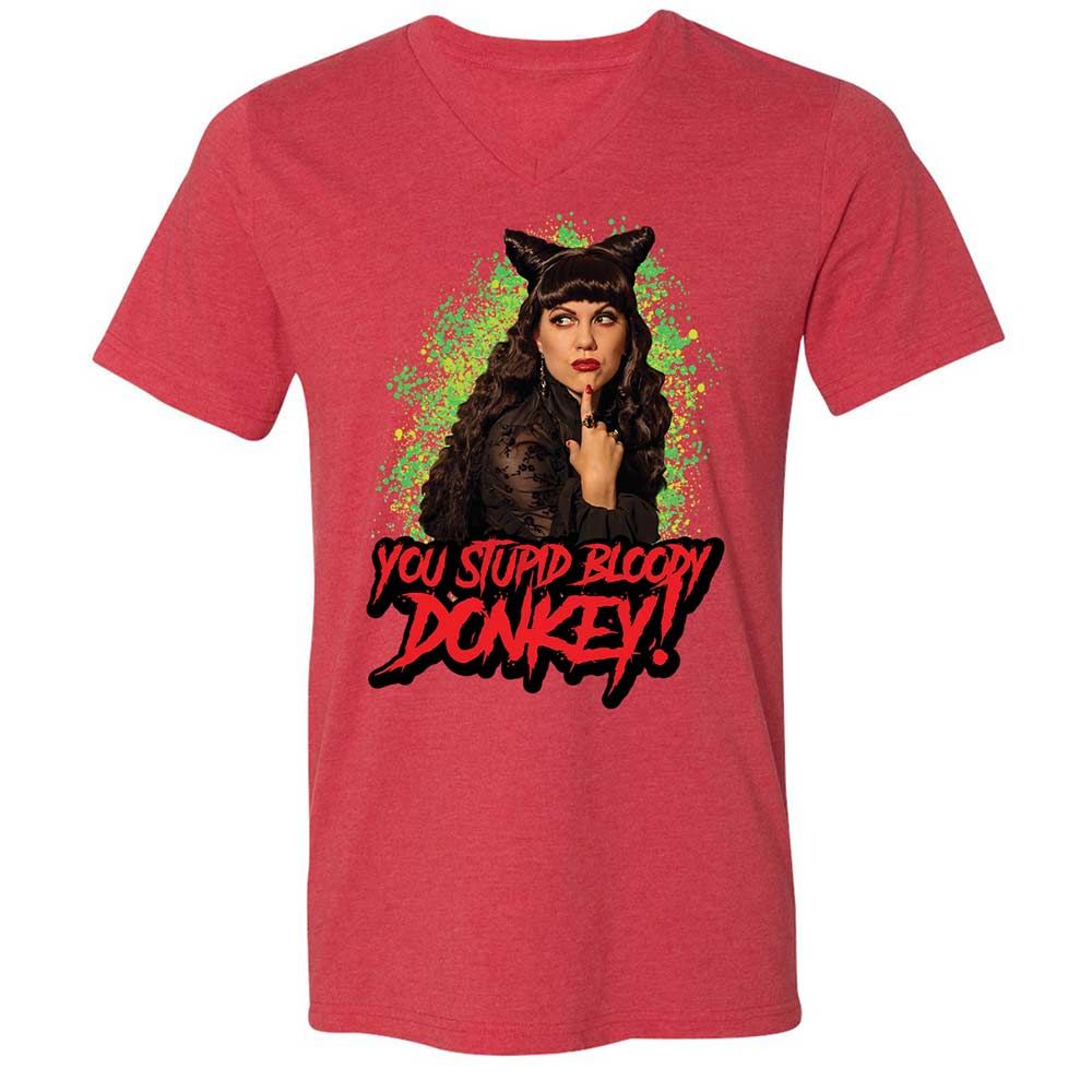 Unisex V-Neck T-Shirt - HX5DU2ZS - Heather Red - 6