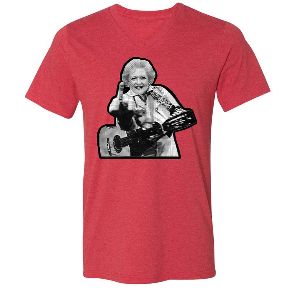 Unisex V-Neck T-Shirt - 8RN69VXF - Heather Red - 6
