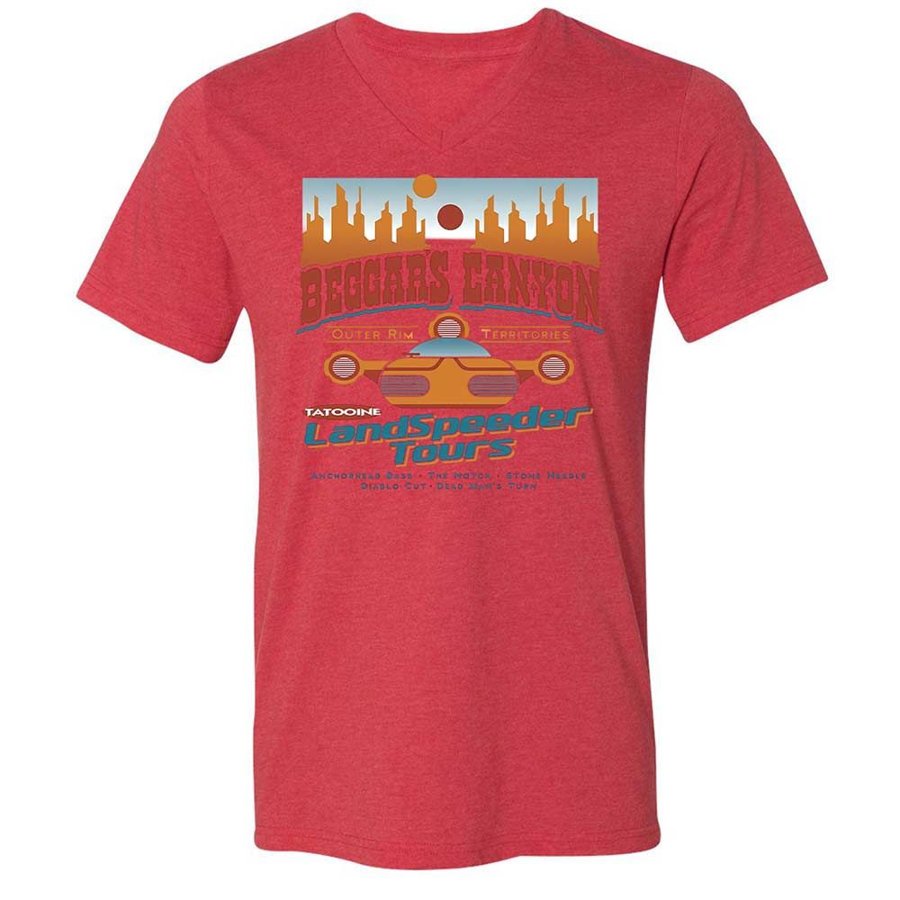 Unisex V-Neck T-Shirt - AY82KZ6U - Heather Red - 6
