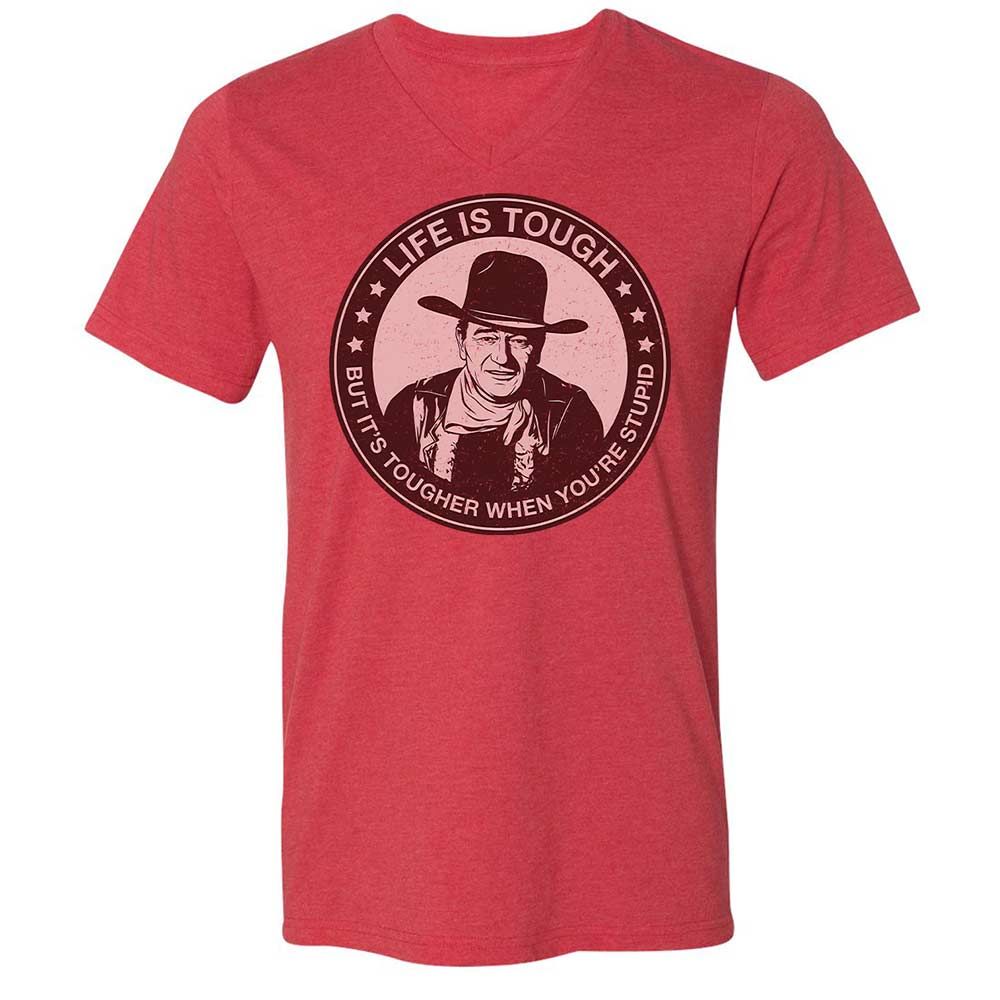 Unisex V-Neck T-Shirt - YRARH1BQ - Heather Red - 6