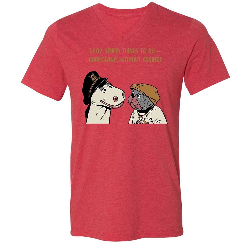 Unisex V-Neck T-Shirt - 22NX9WNR - Heather Red - 6