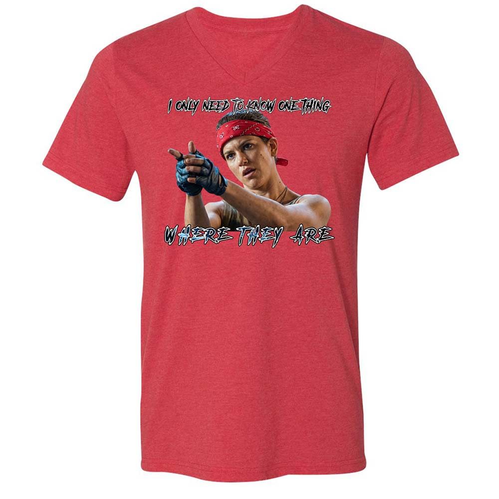 Unisex V-Neck T-Shirt - HF3YK7CA - Heather Red - 6