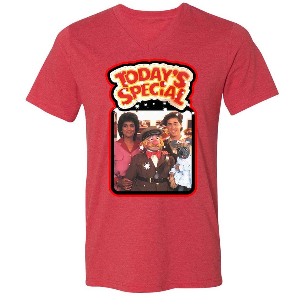 Unisex V-Neck T-Shirt - 3SAXVY7Q - Heather Red - 6