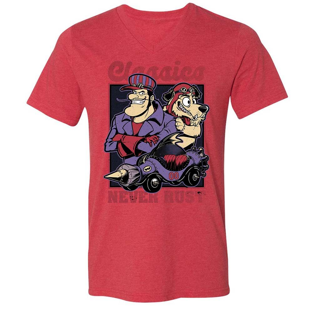 Unisex V-Neck T-Shirt - RBGTEHSV - Heather Red - 6