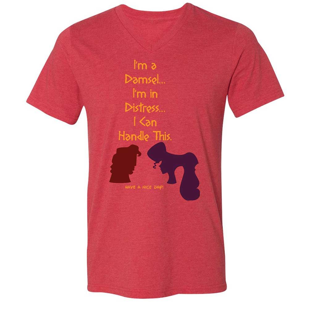 Unisex V-Neck T-Shirt - 1HN9TB3K - Heather Red - 6