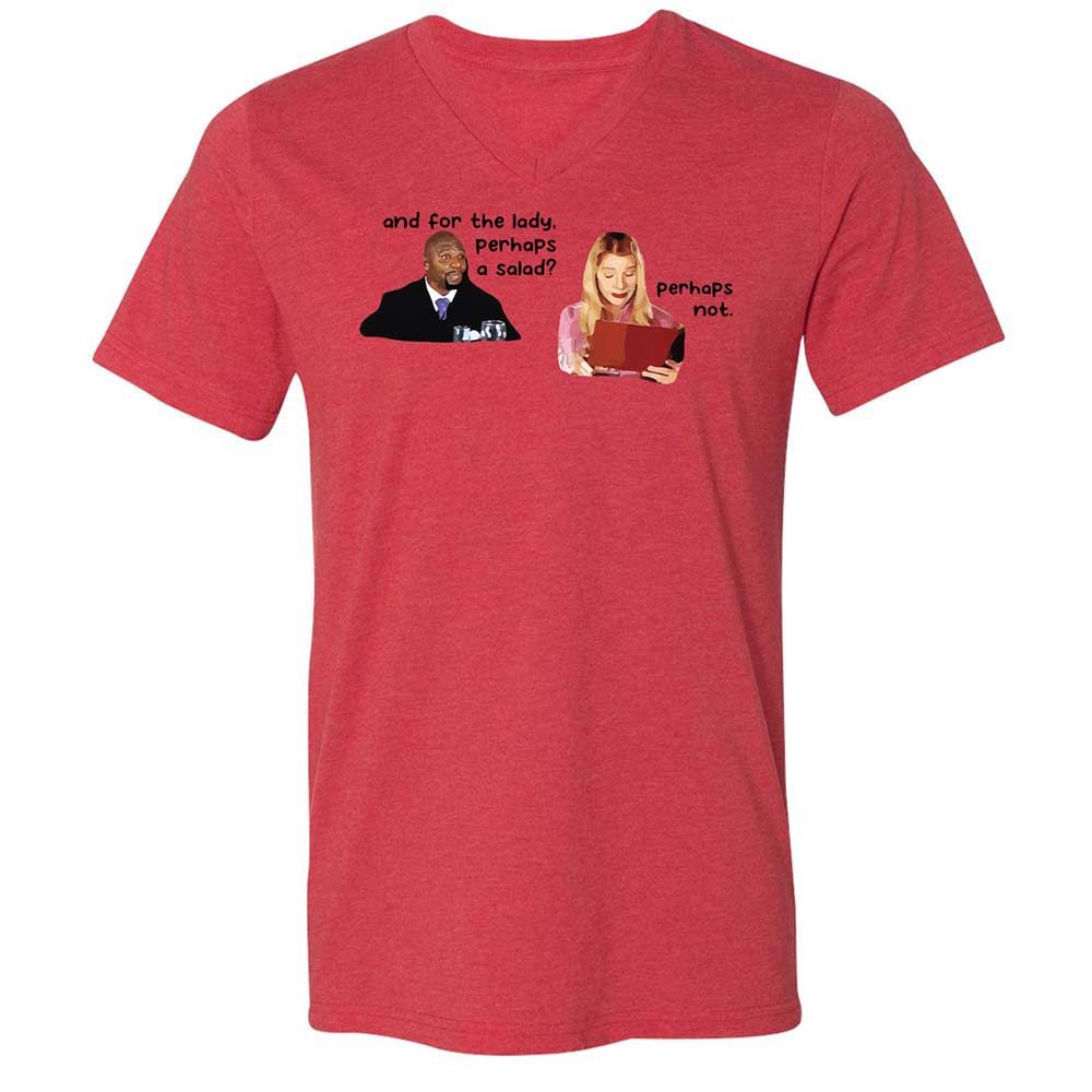 Unisex V-Neck T-Shirt - CBVWTR2Z - Heather Red - 6