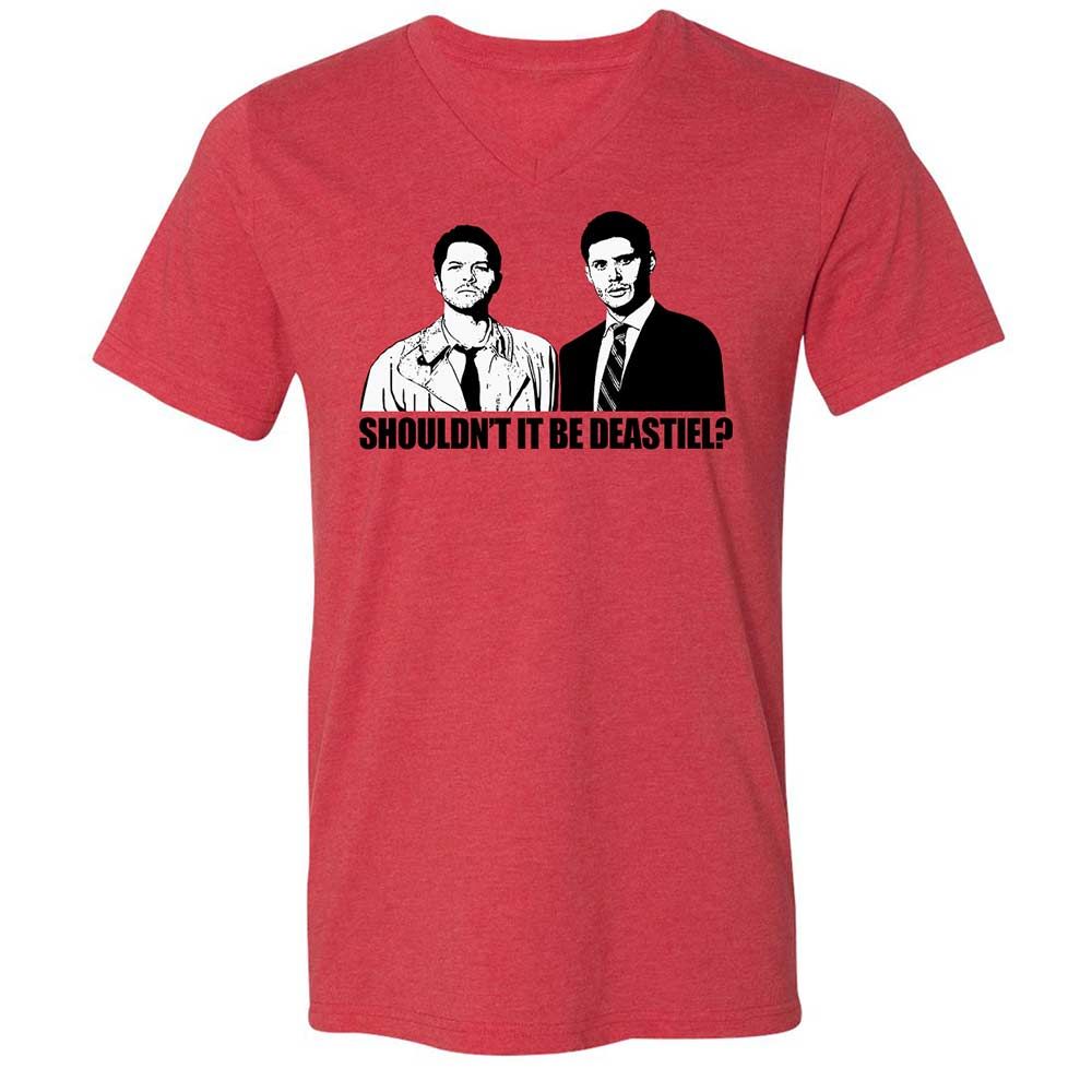 Unisex V-Neck T-Shirt - 67J8GAV5 - Heather Red - 6