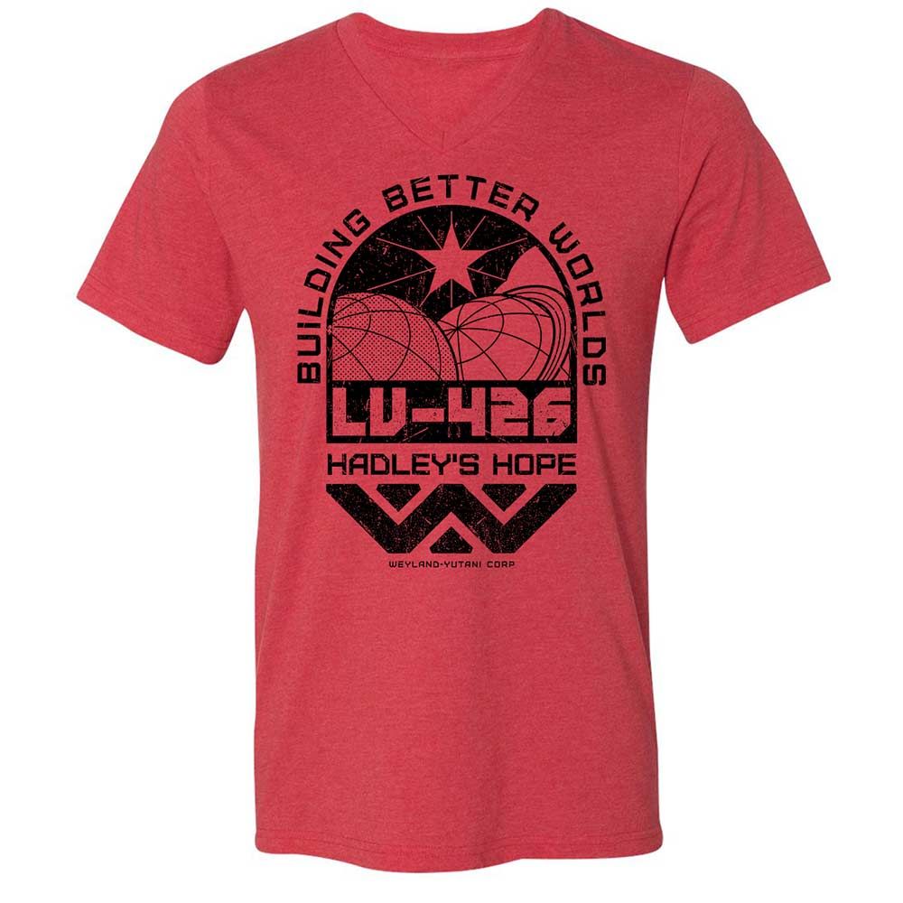 Unisex V-Neck T-Shirt - 49LNVHDF - Heather Red - 6