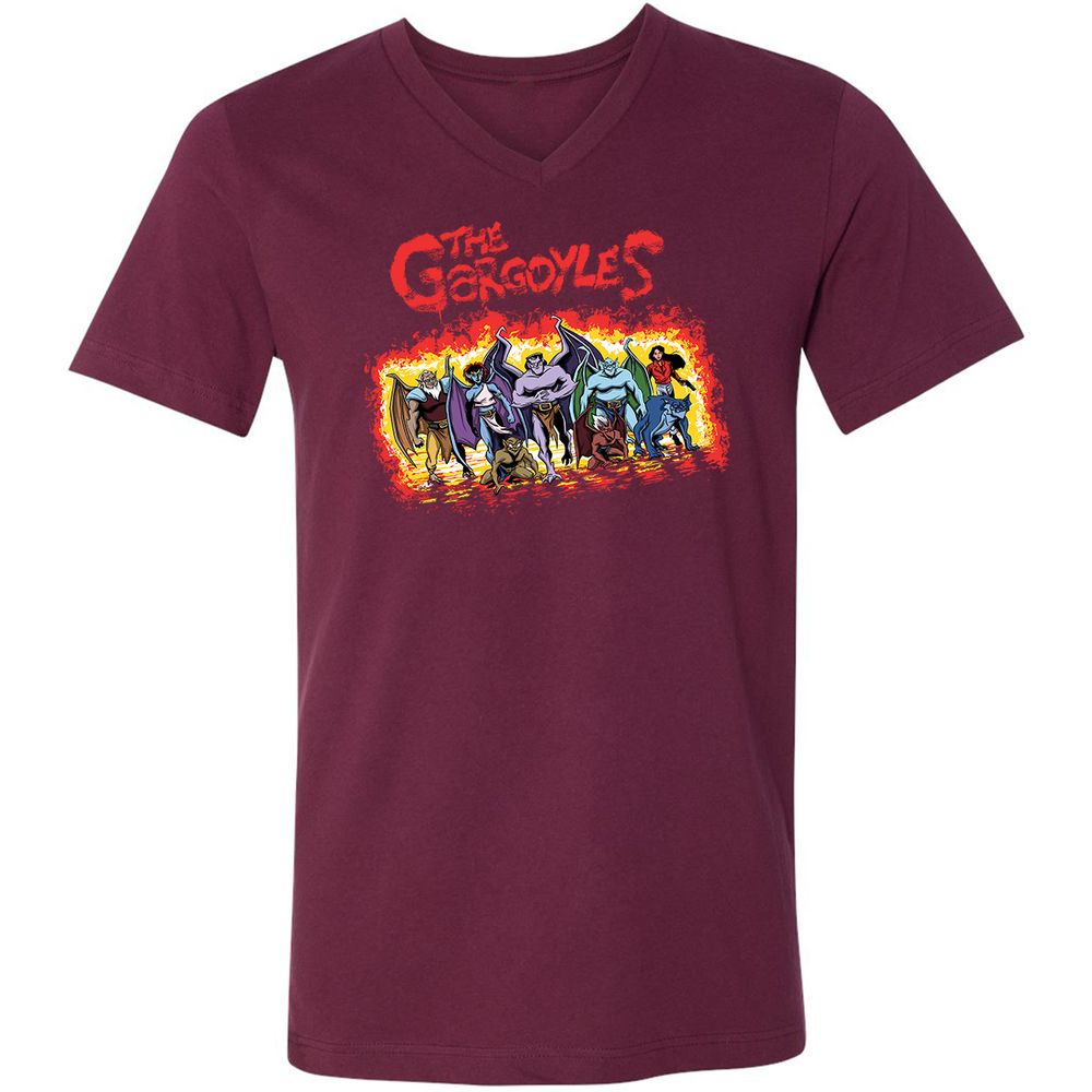 Unisex V-Neck T-Shirt - MF1J2WV2 - Maroon - 6