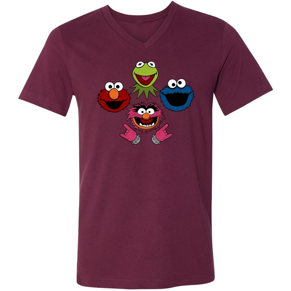 Unisex V-Neck T-Shirt - LZYKU1H2 - Maroon - 6