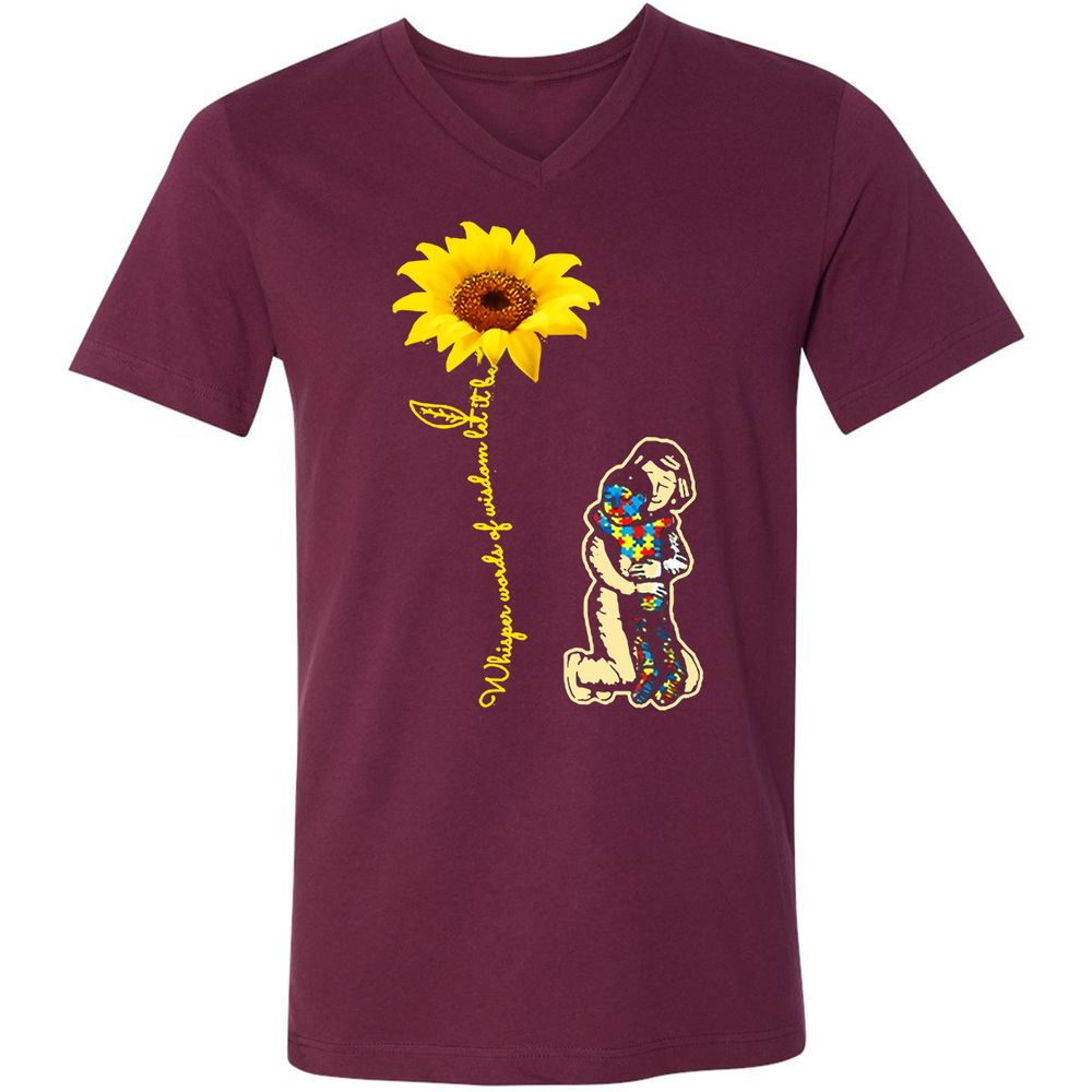 Unisex V-Neck T-Shirt - 4SWCKU3W - Maroon - 6
