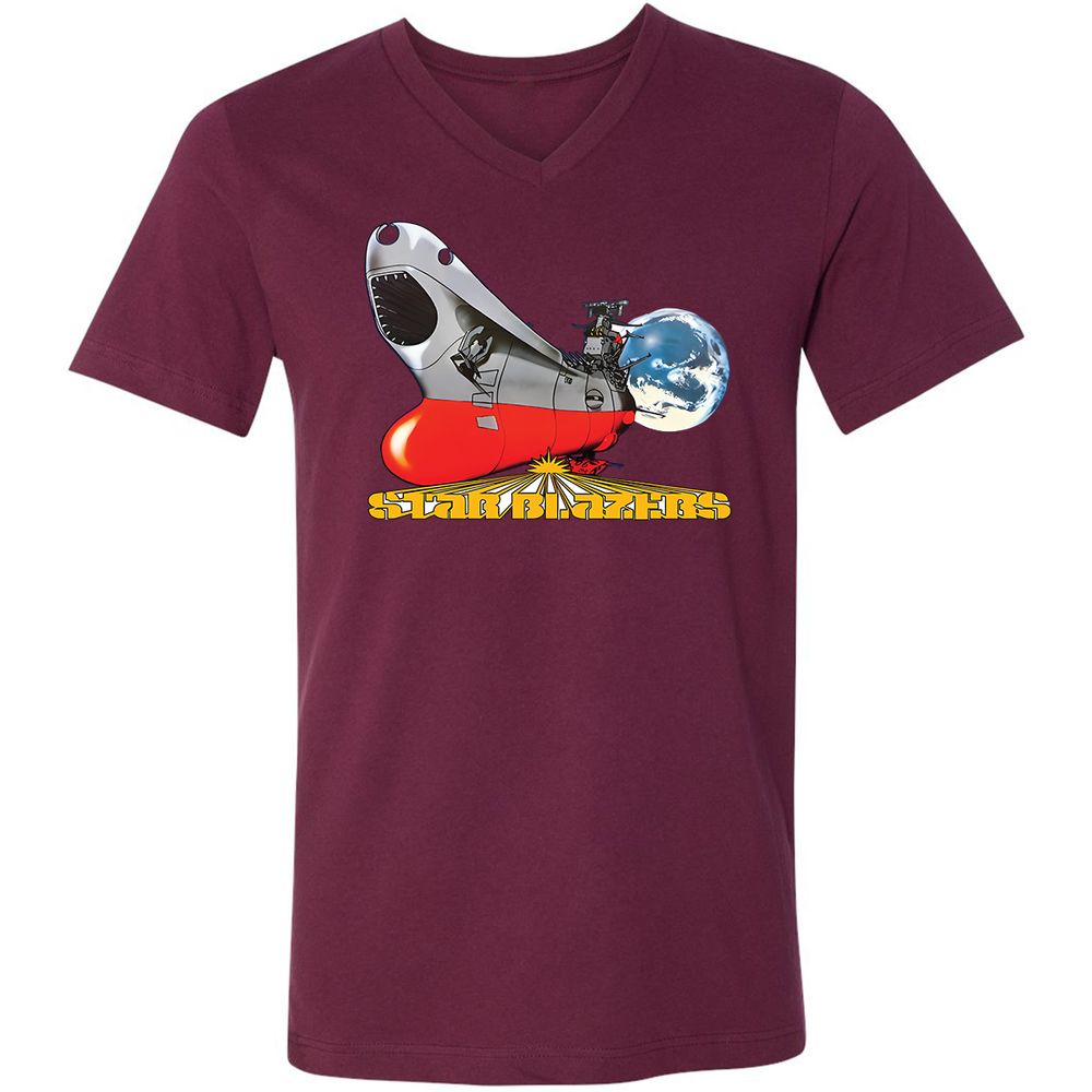 Unisex V-Neck T-Shirt - AX3AXGCB - Maroon - 6