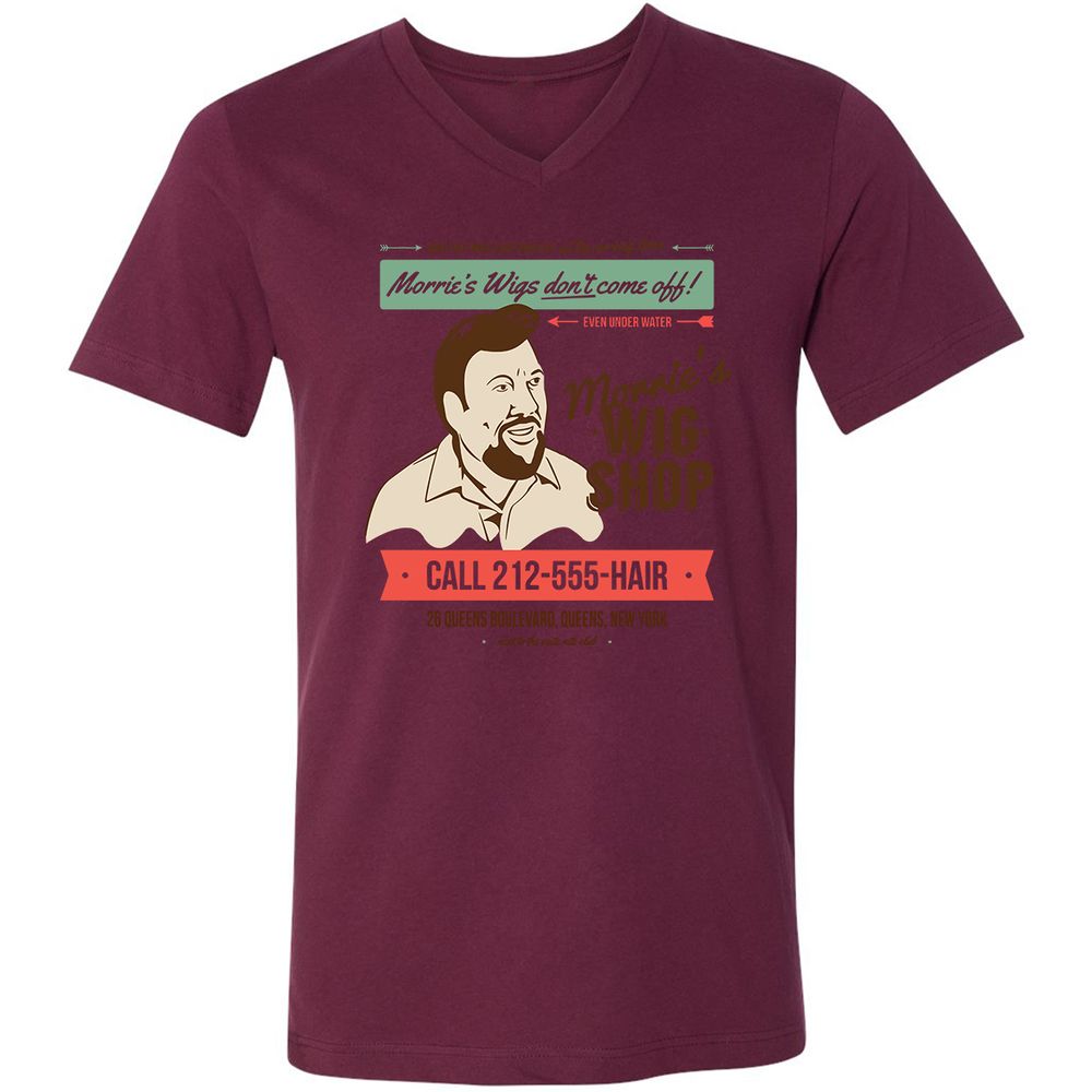 Unisex V-Neck T-Shirt - N8YYW471 - Maroon - 6