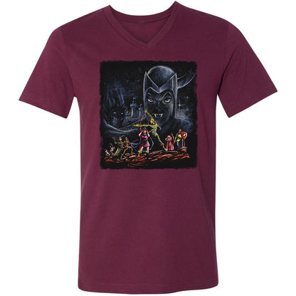 Unisex V-Neck T-Shirt - 3TBZGSVY - Maroon - 6