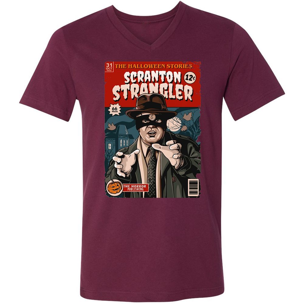 Unisex V-Neck T-Shirt - JZ21DRKZ - Maroon - 6