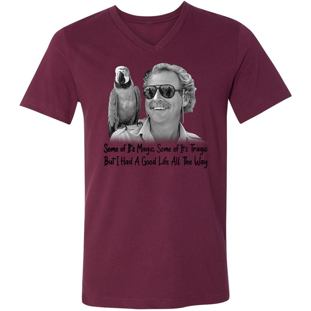 Unisex V-Neck T-Shirt - WWWR79GR - Maroon - 6