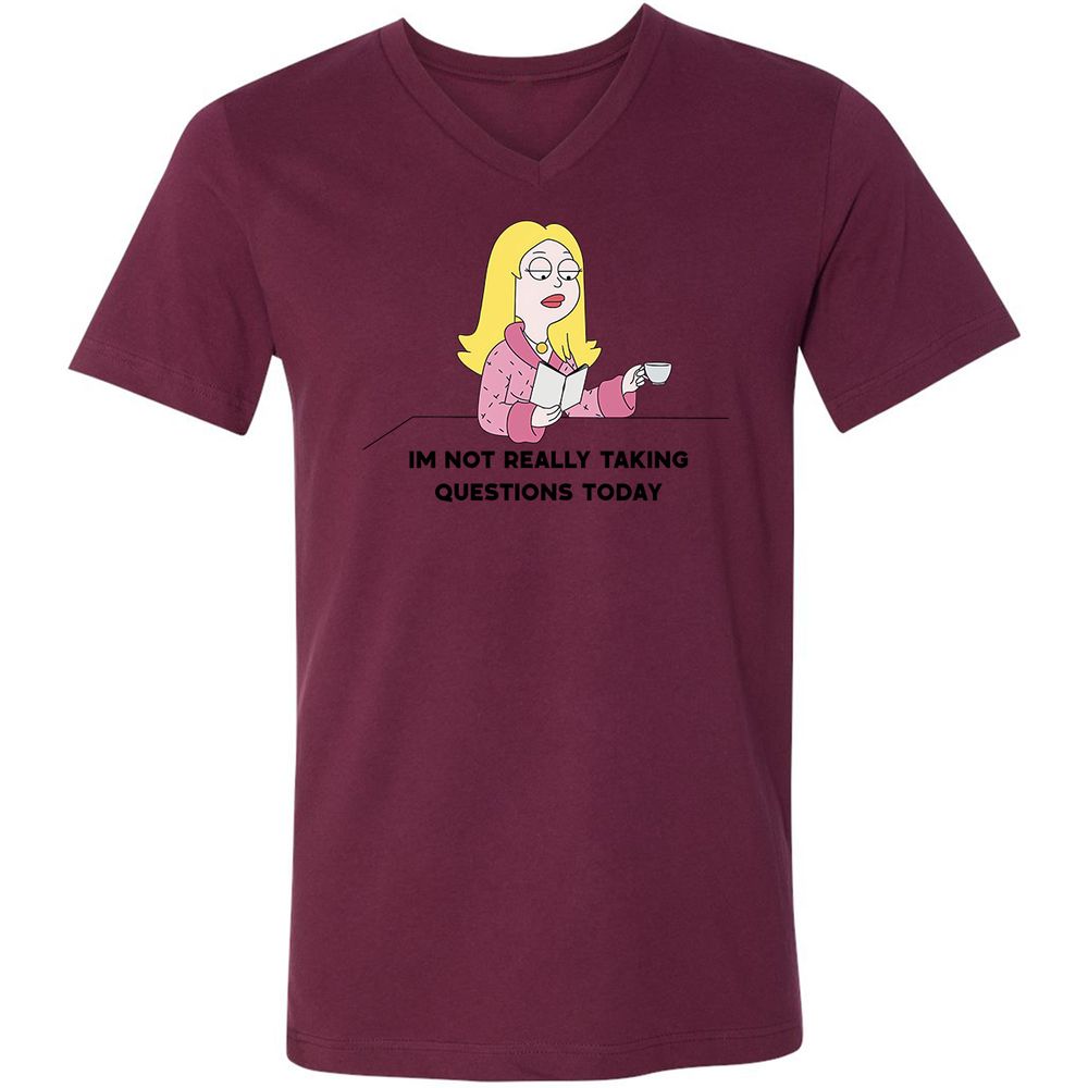 Unisex V-Neck T-Shirt - Z261ZKDU - Maroon - 6