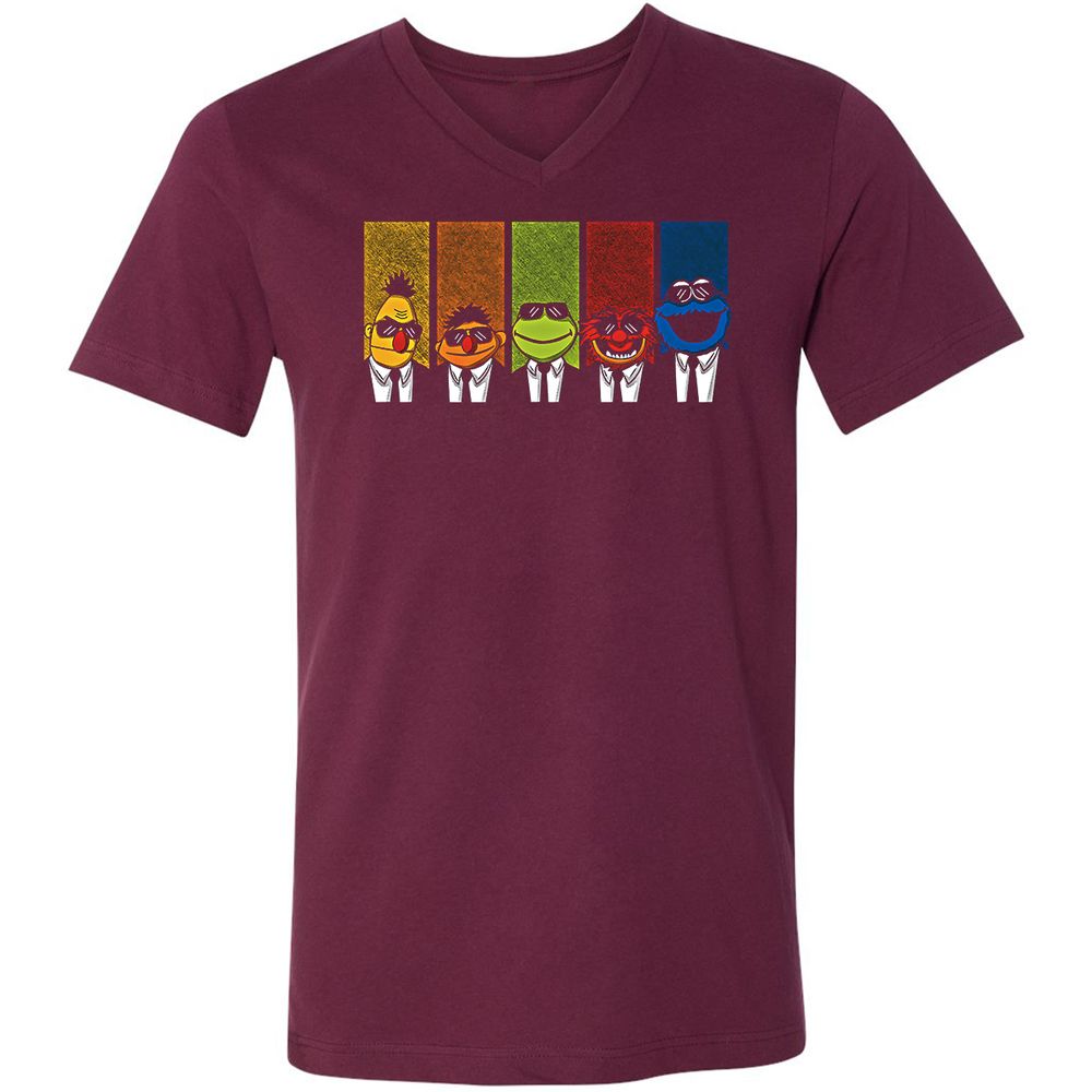 Unisex V-Neck T-Shirt - G3QMUQBH - Maroon - 6