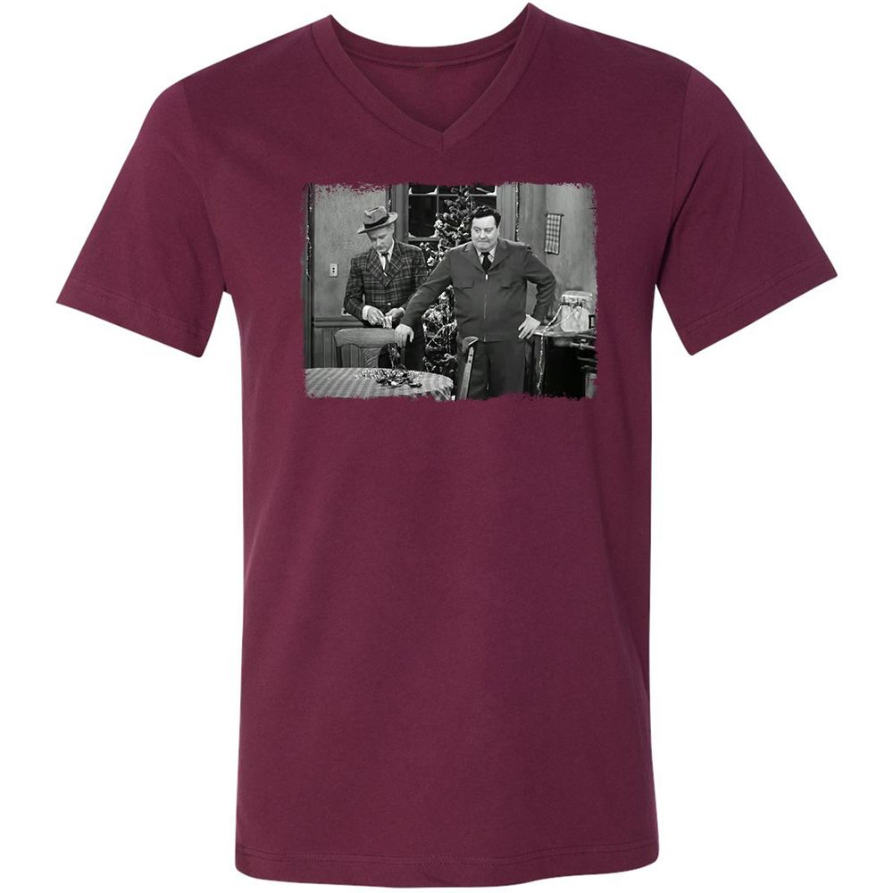 Unisex V-Neck T-Shirt - ZUZRZUPZ - Maroon - 6