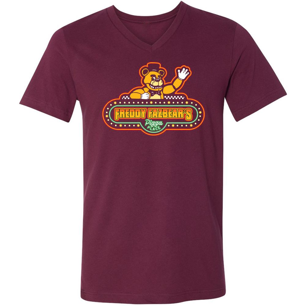 Unisex V-Neck T-Shirt - 1QRD4ADX - Maroon - 6