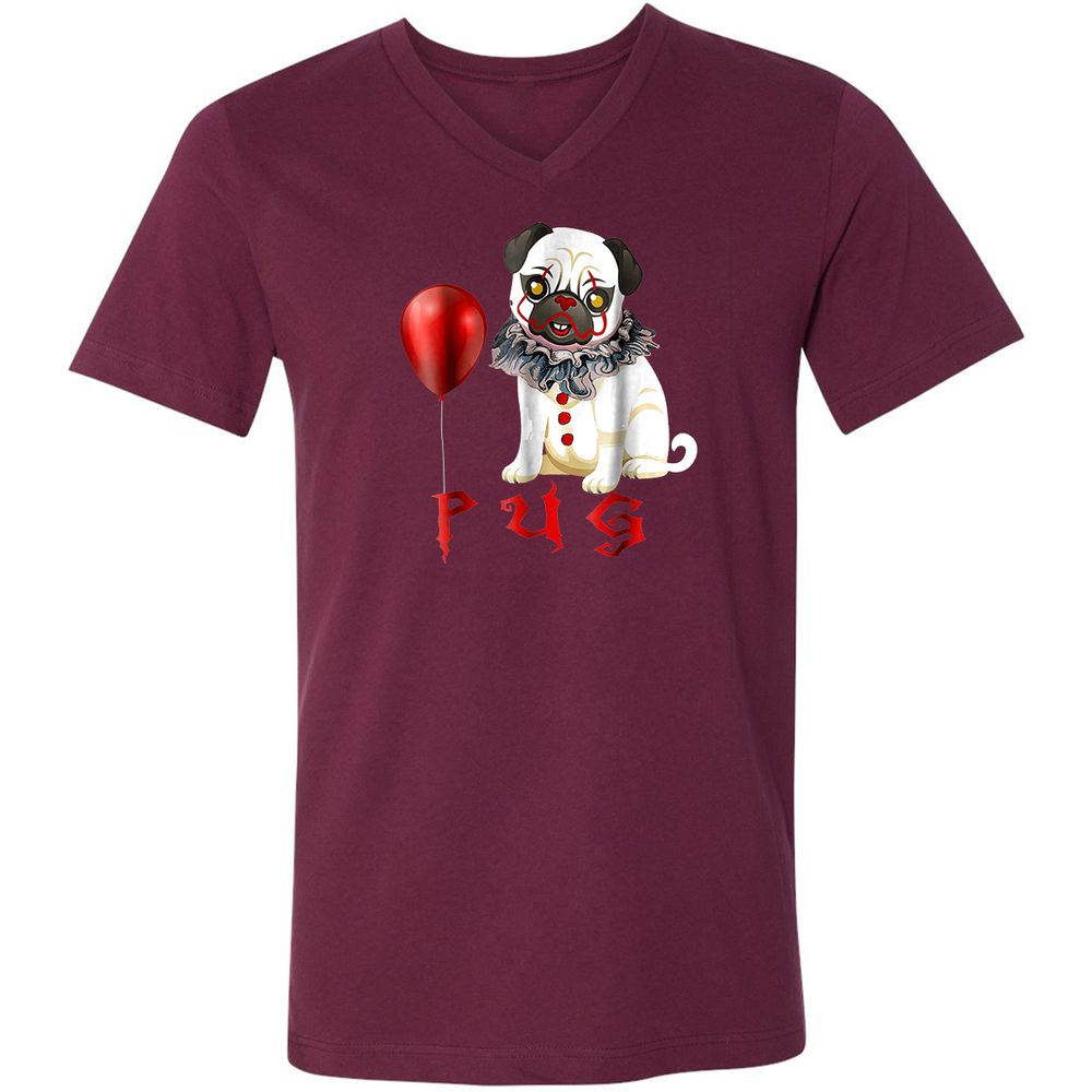 Unisex V-Neck T-Shirt - VYES7U3W - Maroon - 6