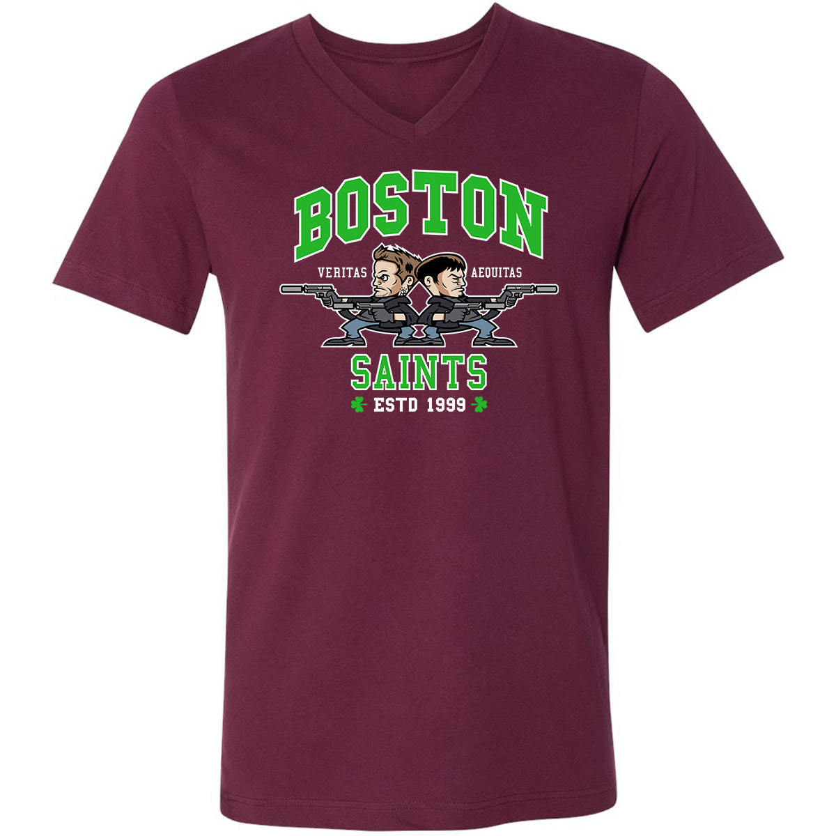 Unisex V-Neck T-Shirt - 3KBJWPQ1 - Maroon - 6