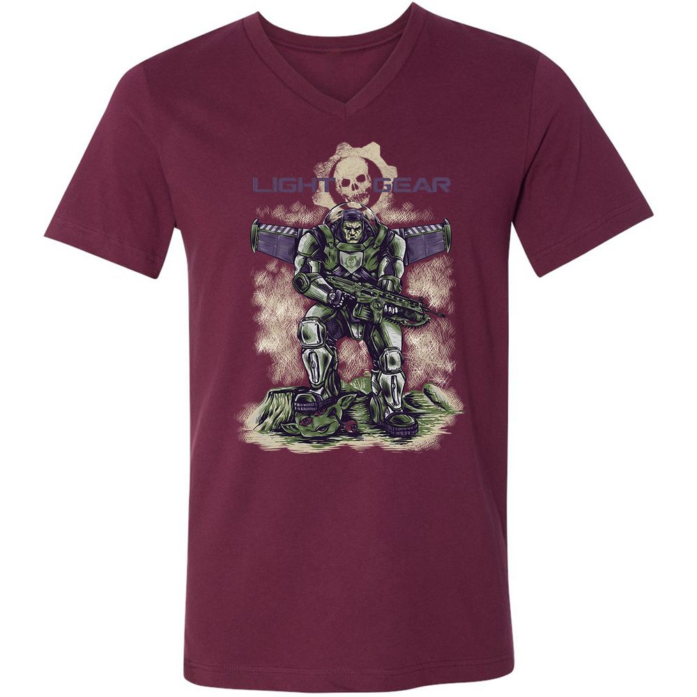 Unisex V-Neck T-Shirt - 2KU8NQF8 - Maroon - 6