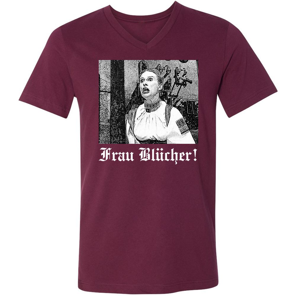 Unisex V-Neck T-Shirt - HQ9KY4Y8 - Maroon - 6