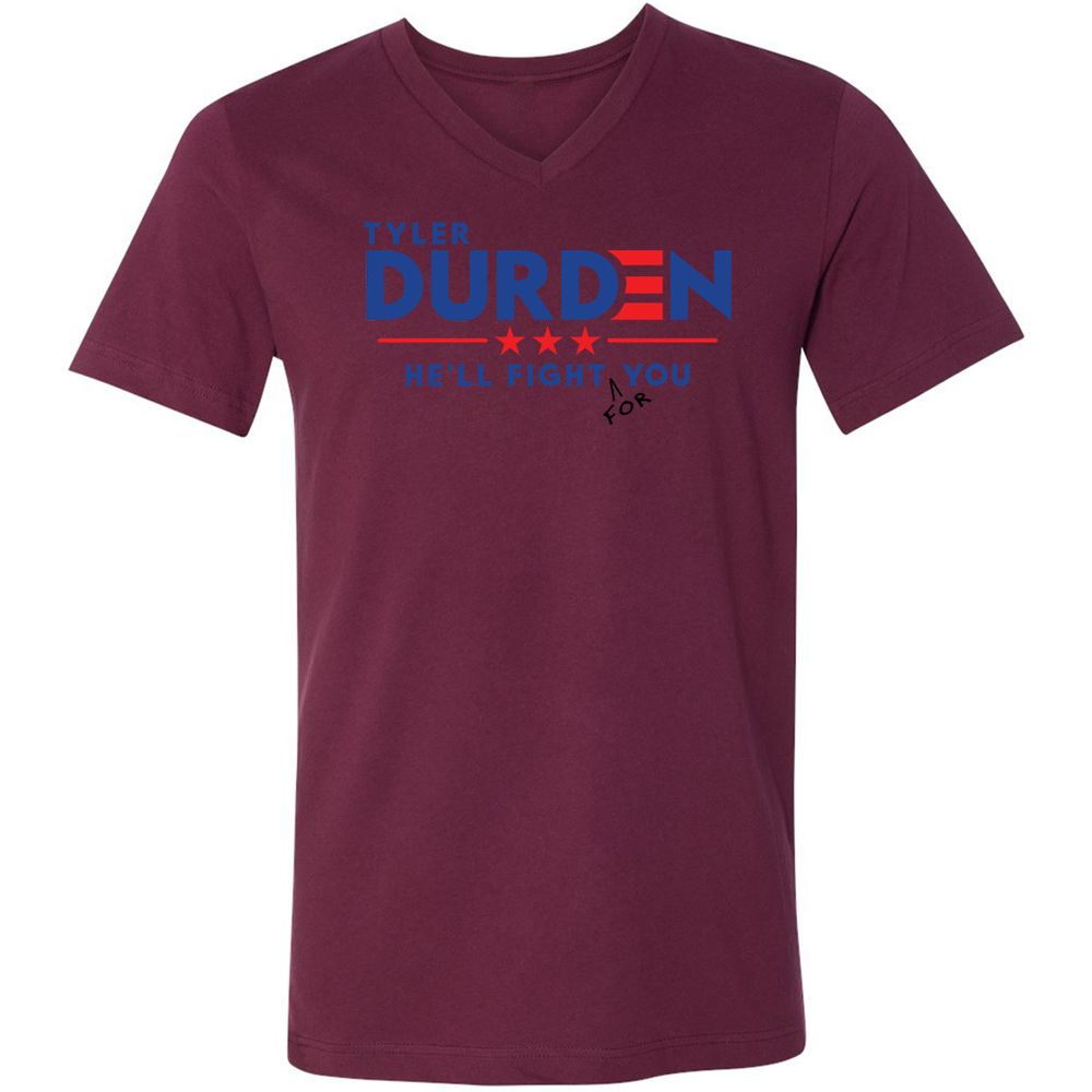 Unisex V-Neck T-Shirt - H411PVEZ - Maroon - 6