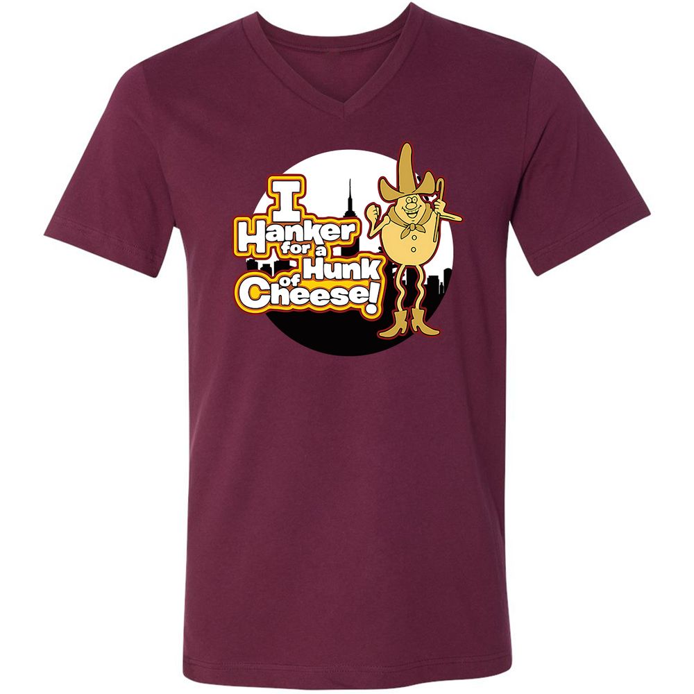 Unisex V-Neck T-Shirt - FJUKZBV6 - Maroon - 6