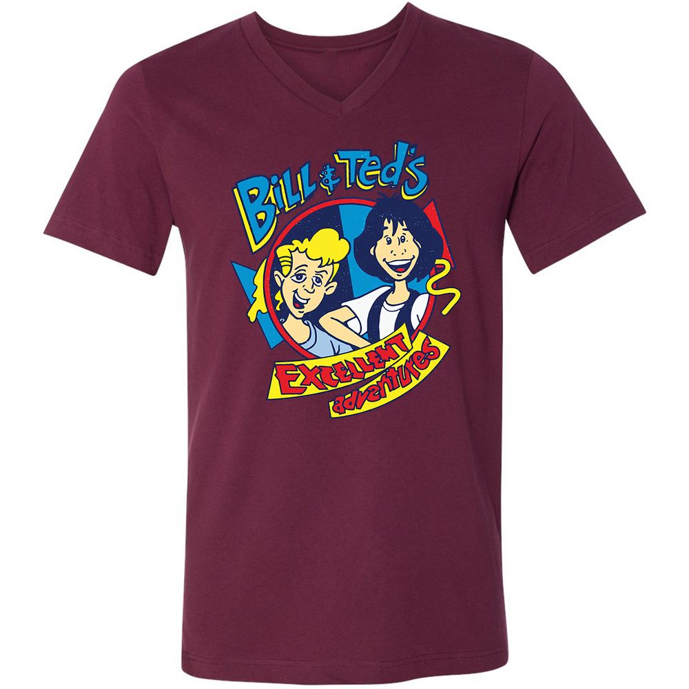 Unisex V-Neck T-Shirt - LUBQJY6S - Maroon - 6