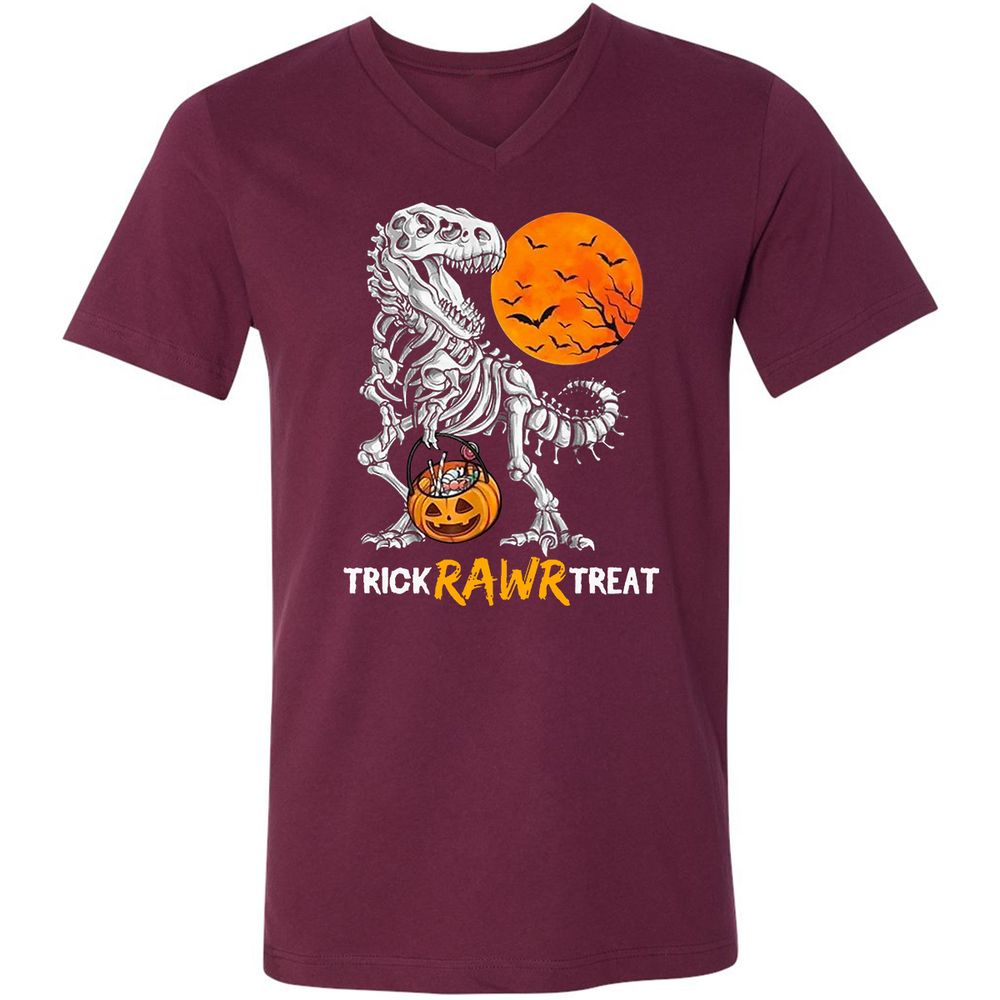 Unisex V-Neck T-Shirt - TMWDPDC1 - Maroon - 6
