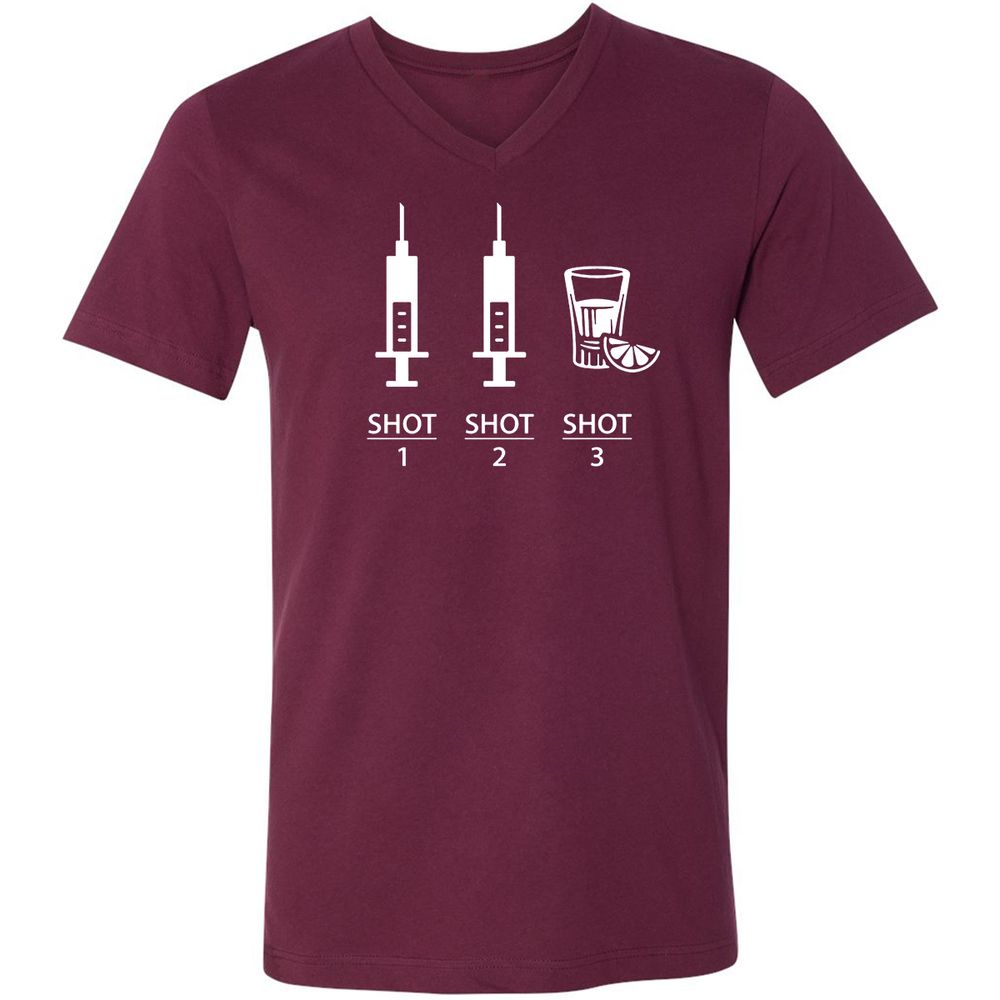 Unisex V-Neck T-Shirt - XXT8JSPJ - Maroon - 6