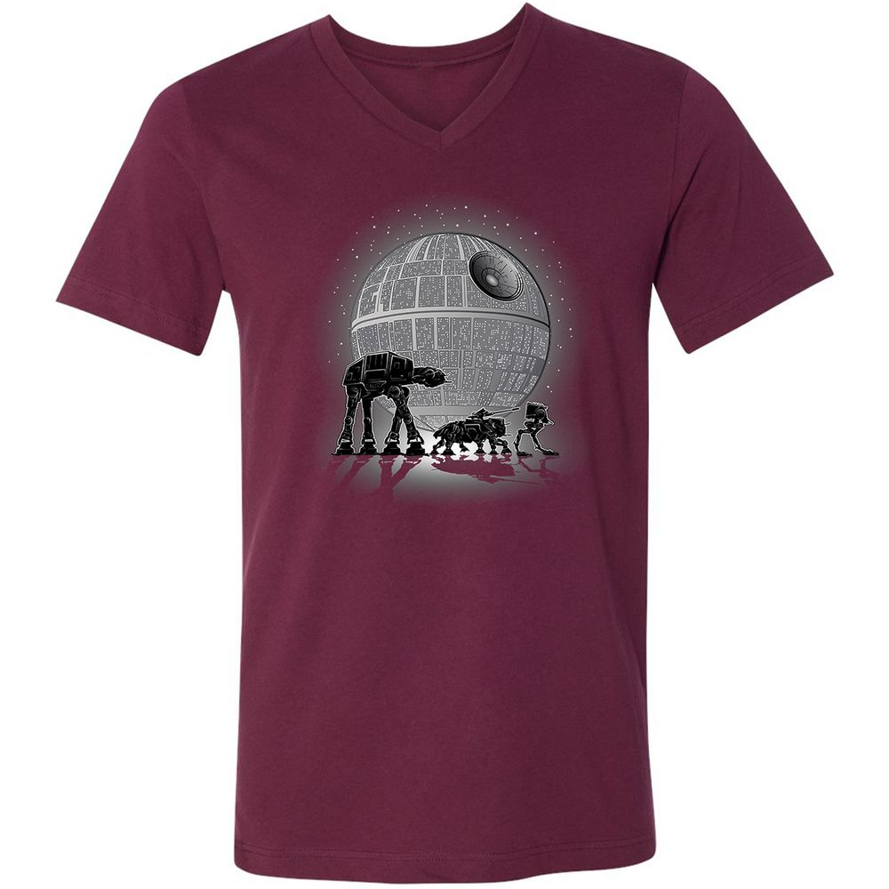 Unisex V-Neck T-Shirt - UCUYG481 - Maroon - 6